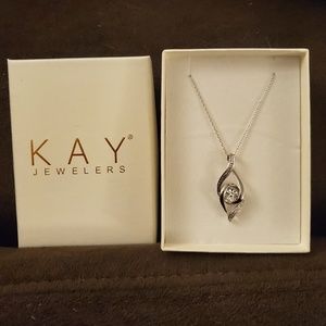 New! Kay Jewelers Sterling Silver Swirl Necklace